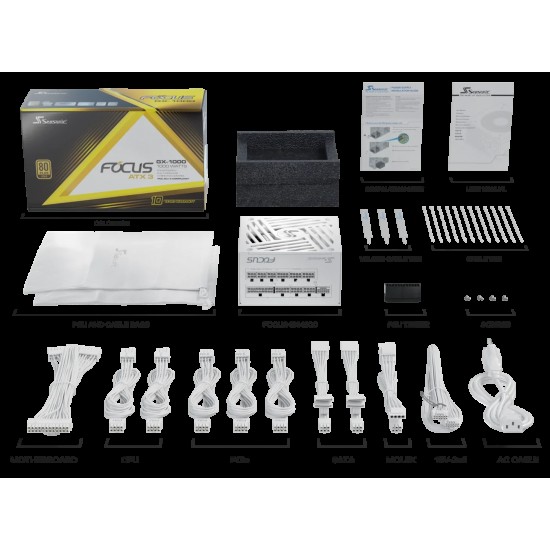 Seasonic 海韻  ATX3 Focus GX-1000白色/SRPFGX102A5A32SF金牌全