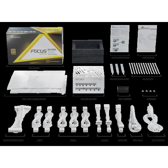 Seasonic 海韻  ATX3 Focus GX-850白色/SRPFGX851A5A32SF金牌全